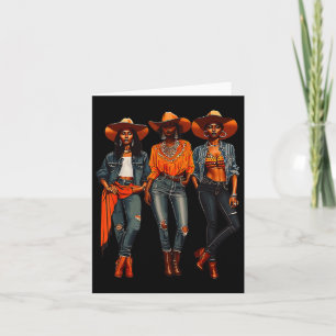 Carte Black Cowgirl Western Rodeo Melanin Histoire noire