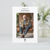 Carte Black Cross and Poem Photo Memorial (Debout devant)