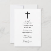 Carte Black Cross and Poem Photo Memorial (Dos)