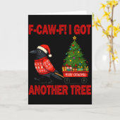 Carte Black Crow F-caw-f Funny Bird Merry Crowstmas Adul (Fleur jaune)