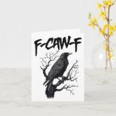 Carte Black Crow, F-caw-f Funny Black Bird (Fleur jaune)