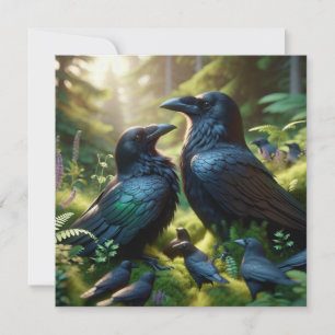 Carte Black Crow Raven Oiseau Art