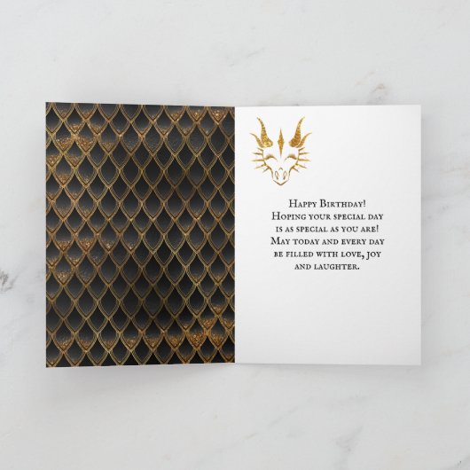 Carte Black Dragon Scales Faux Parties scintillant Joyeu (Intérieur)