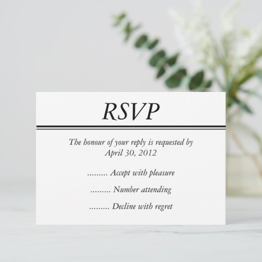 Carte Black Event, Reply, Response ou RSVP (Debout devant)