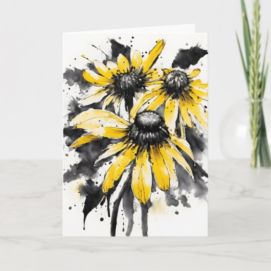 Carte Black-eyed Susan - Watercolor flowers (Devant)