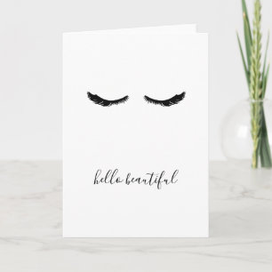 Carte Black Eyelashes Bonjour Belle