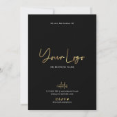 Carte Black Faux Gold Logo Lash Salon Spa Prix (Dos)