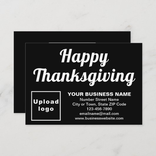 Carte Black Flat de Thanksgiving Small Business (Devant / Derrière)