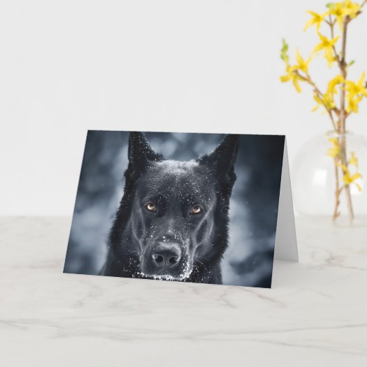 Carte Black German Shepherd (Fleur jaune)