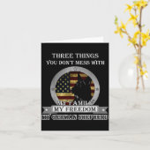 Carte Black German Shepherd American Flag Three Things Y (Fleur jaune)
