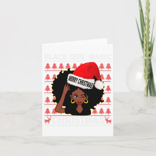 Carte Black Girl Magic Joyeux Noël Africain Américain (Devant)
