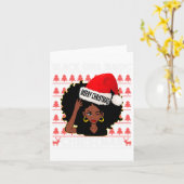 Carte Black Girl Magic Joyeux Noël Africain Américain (Fleur jaune)