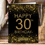 Carte Black Gold 30th Birthday<br><div class="desc">Cette carte de 30ème anniversaire est une façon parfaite d'étendre vos salutations. Ajoutez une touche personnelle en incluant votre photo préférée sur le dos.</div>