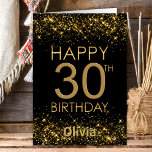 Carte Black Gold 30th Birthday<br><div class="desc">Cette carte de 30ème anniversaire en noir et or est parfaite pour donner des voeux d'anniversaire lors de leur journée spéciale.</div>