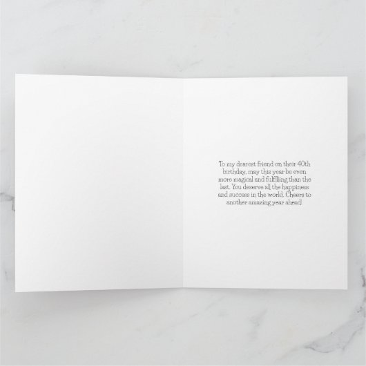 Carte Black Gold 40th Birthday (Intérieur)