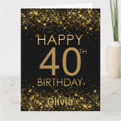 Carte Black Gold 40th Birthday (Devant)
