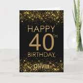 Carte Black Gold 40th Birthday (Devant)
