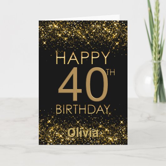 Carte Black Gold 40th Birthday (Devant)