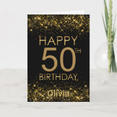 Carte Black Gold 50th Birthday (Devant)