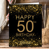 Carte Black Gold 50th Birthday
