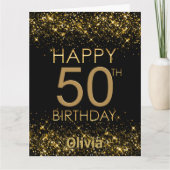 Carte Black Gold 50th Birthday (Devant)