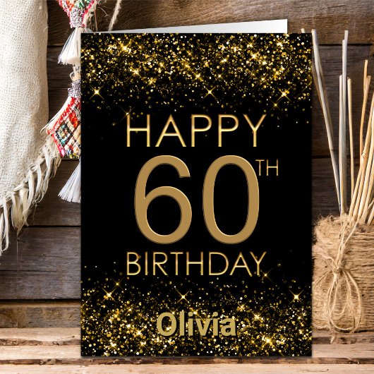 Carte Black Gold 60th Birthday