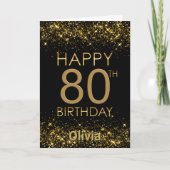 Carte Black Gold 80th Birthday (Devant)