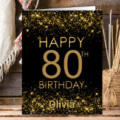 Carte Black Gold 80th Birthday