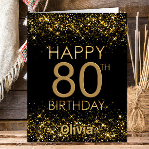Carte Black Gold 80th Birthday