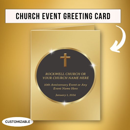 Carte Black Gold Church Appréciation Anniversaire