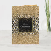 Carte Black Gold Empreinte de léopard Glitzy (Devant)