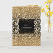 Carte Black Gold Empreinte de léopard Glitzy (Fleur jaune)