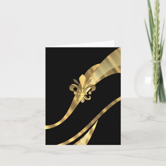Carte Black & gold fleur de lys (Devant)