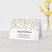 Carte Black Gold Friend Wedding Day Félicitations (Fleur jaune)