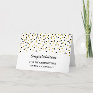 Carte Black Gold Godmère de mariage jour Félicitations