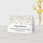 Carte Black Gold Great Grandgirl Wedding Day (Fleur jaune)