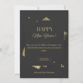 Carte Black & Gold Happy New Year  (Devant)