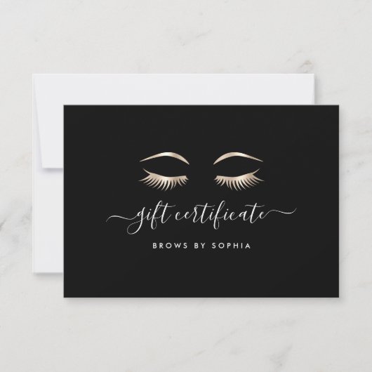 Carte Black & Gold Lashes & Brows | Gift Certificate (Devant)