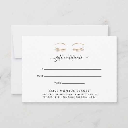 Carte Black & Gold Lashes & Brows | Gift Certificate (Dos)