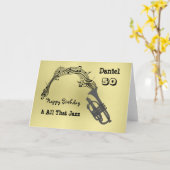 Carte Black Gold Music Thème Joyeux Anniversaire (Fleur jaune)