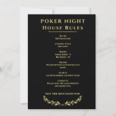 Carte Black & Gold Poker Night House Rules Card (Devant)