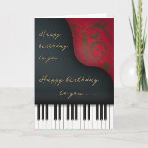 Carte Black Grand Piano Charming Personnalisé Anniversai