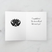 Carte Black Grey Art Nouveau Damask Félicitations (Intérieur)