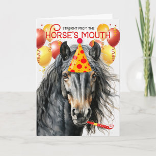 Carte Black Grey Cheval Brown drôle Anniversaire