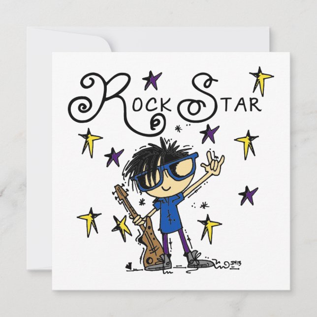 Carte Black Hair Boy Rock Star (Devant)