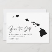 Carte Black Hawaii Script minimaliste moderne (Devant)