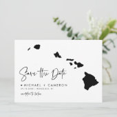Carte Black Hawaii Script minimaliste moderne (Debout devant)