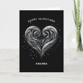 Carte Black Heart Heureuse Sainte-Valentin Holiday (Devant)