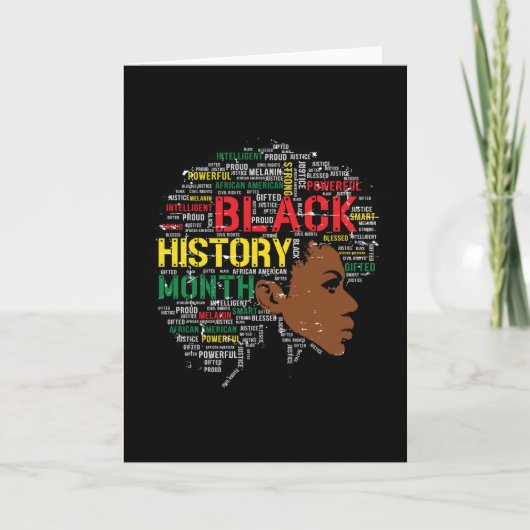 Carte Black History Month Black Woman Afro (Devant)