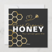 Carte Black Honey Bees Honeycomb Product Care Insert  (Devant)